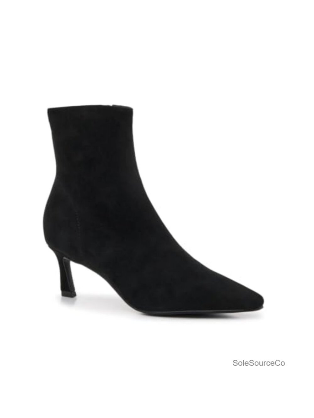 Pointed Toe Ankle Boots Kitten Heel Side Zipper Faux Suede Booties